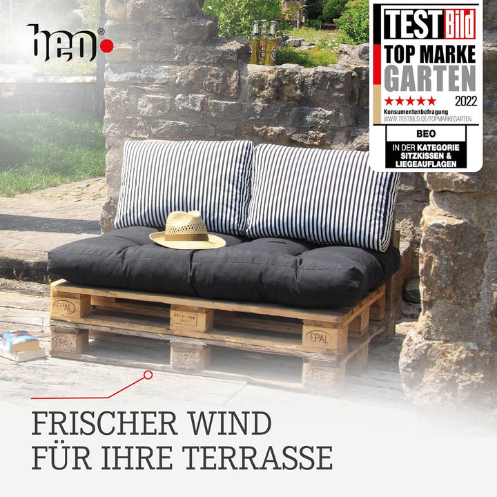 Beo Palettenkissen 60x80 - Wasserabweisendes Sitzkissen für Palettenmöbel | Made in EU Palettenkisse
