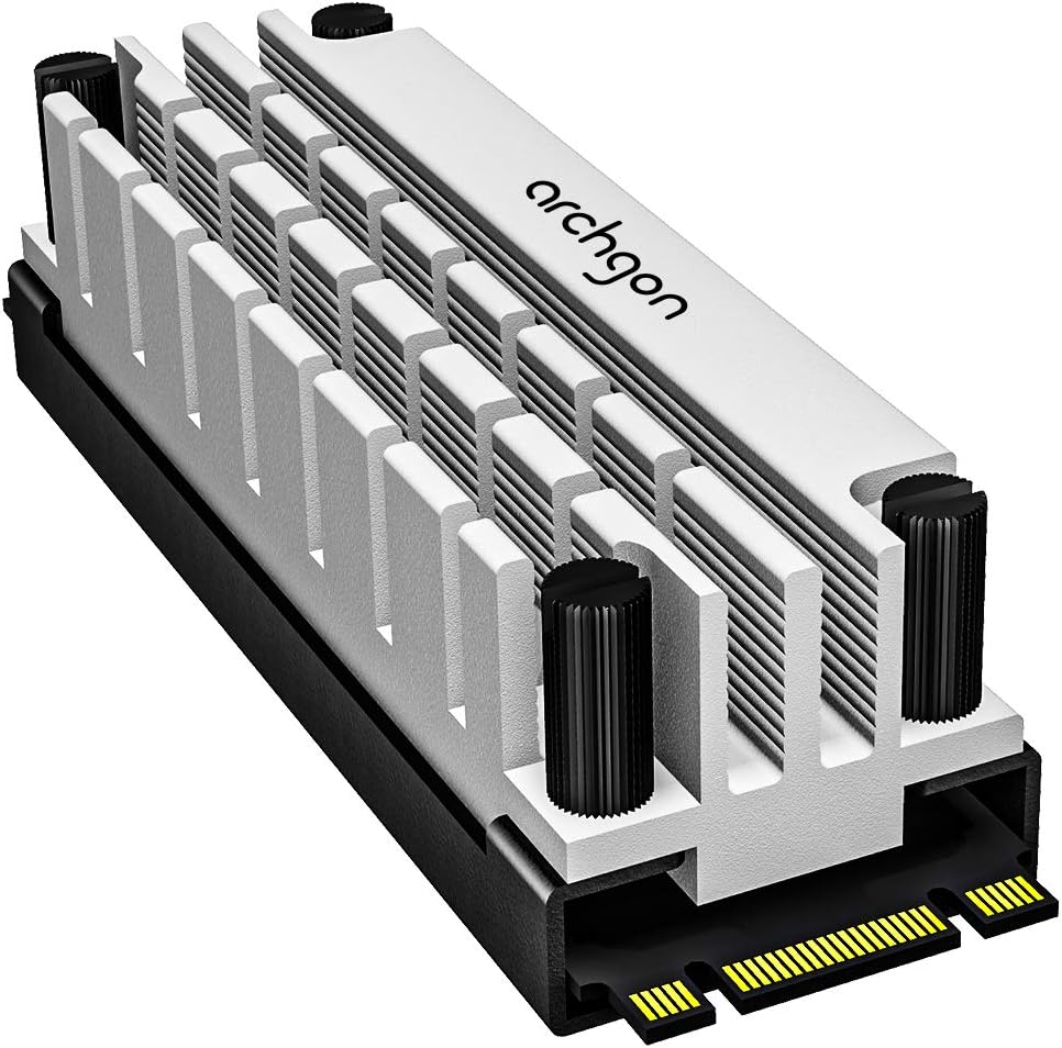 Archgon HS-1110 Kühlkörper für M.2 SSD 2280 PCIe NVMe/SATA Kühler, 20 mm Bauhöhe, Aluminium, 2X Wärm