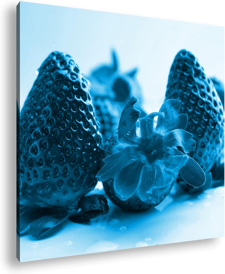 deyoli Knallrote Erdbeeren Format: 70x70 Effekt: Zeichnung als Leinwandbild, Motiv auf Echtholzrahme