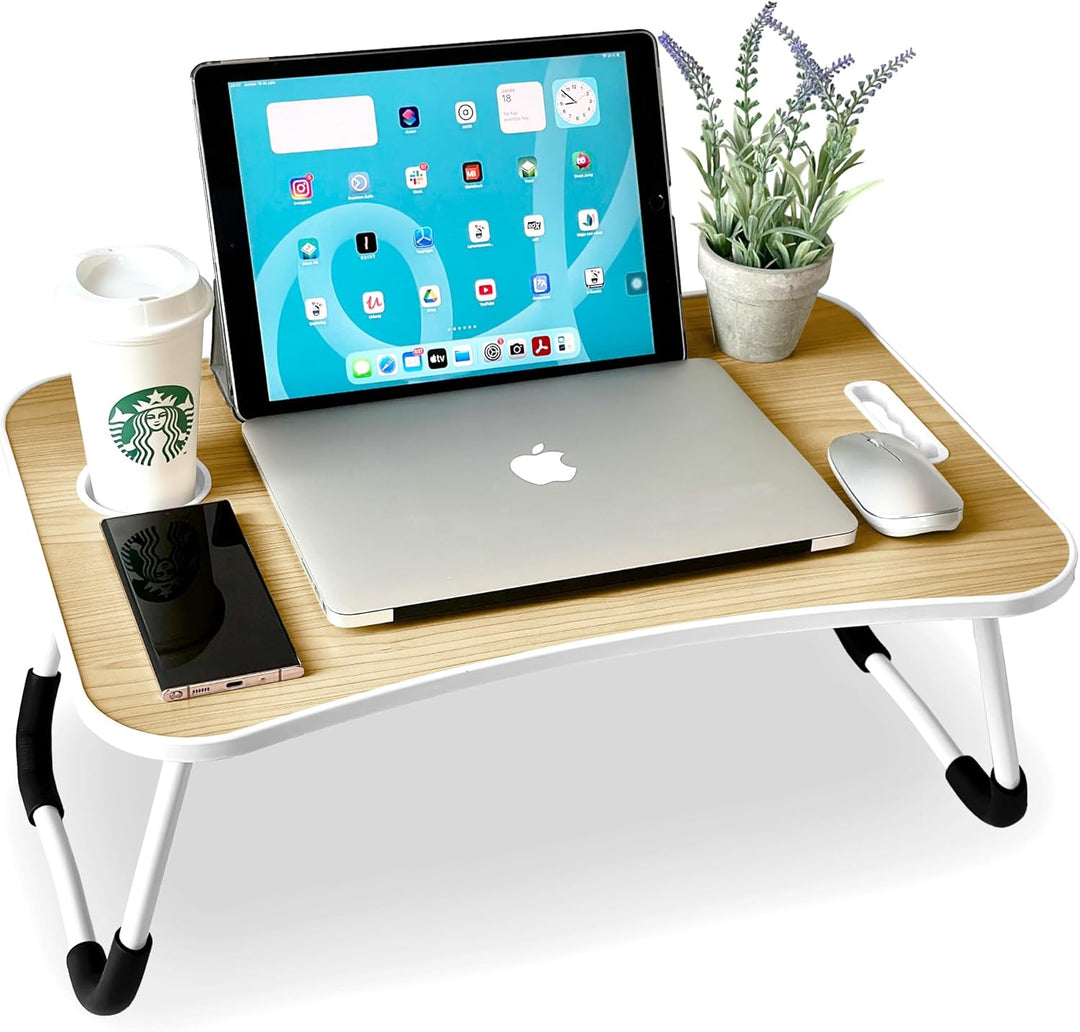 unycos - Klappbarer Laptoptisch, Betttablett, Leseständer, Computertisch, Frühstückstablett, Beistel