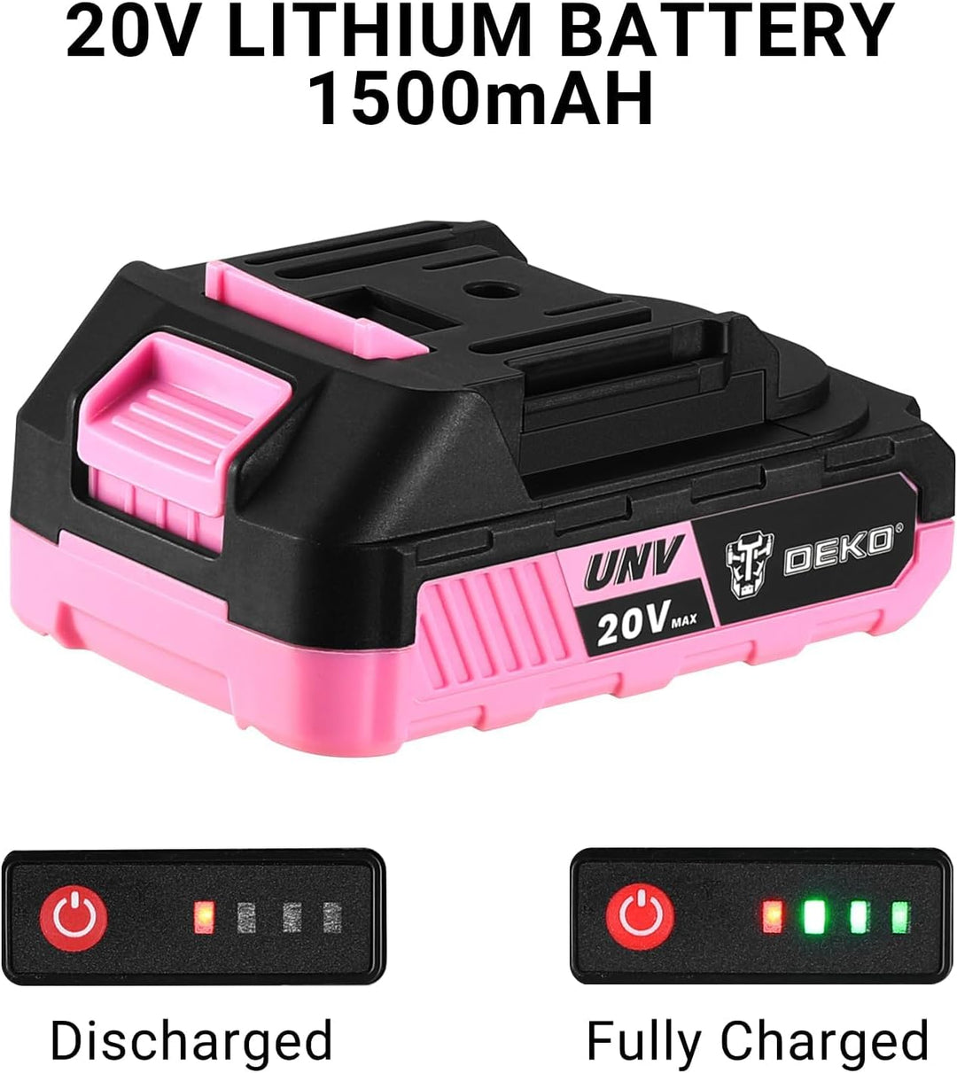 20 V Akkuschrauber für Damen:DEKOPRO 40 N.m Akku Schrauber mit Akku und Ladegerät,30 pcs Zubehör Boh