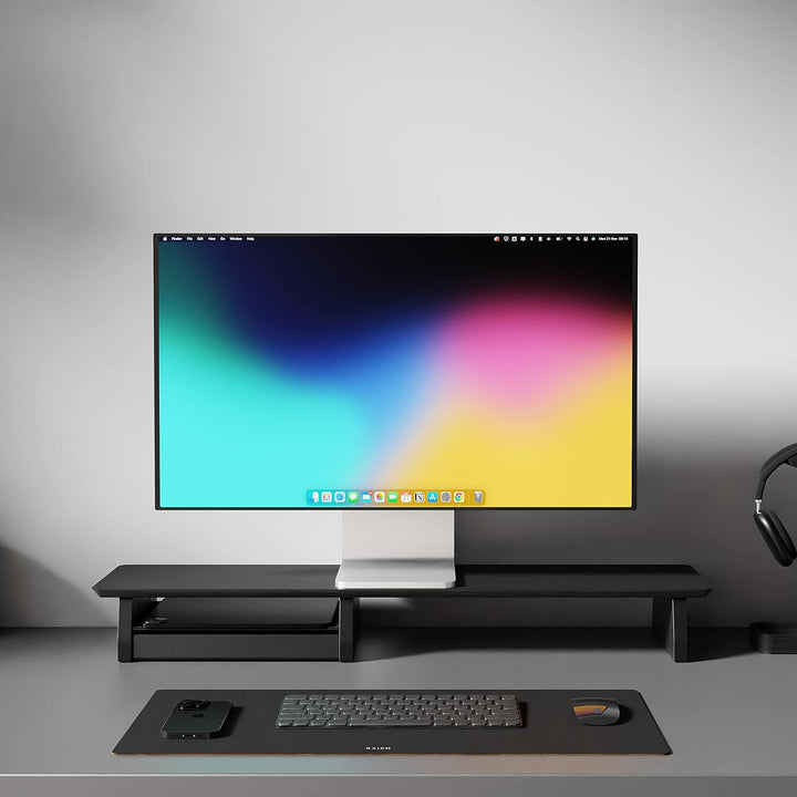 Schreibtischregal aus Holz Monitorständer Prämie Desk Shelf Monitor Stand Black Wood Cockpit Schreib