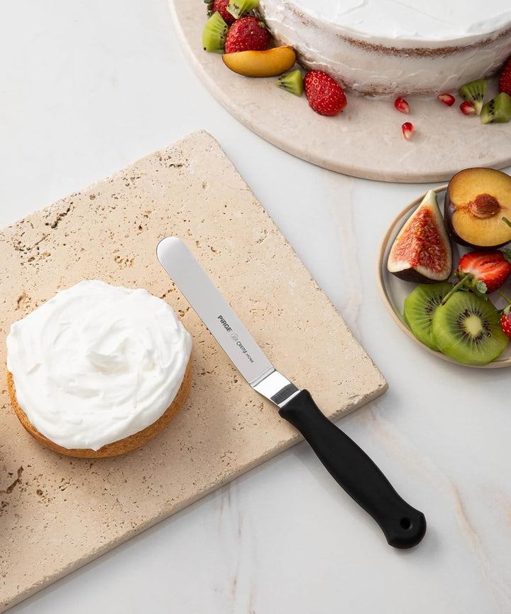 Pirge Creme Profi Gebäckwerkzeuge Set mit Tasche 6 Stück - Torten Winkelpalette Set - Konditormesser
