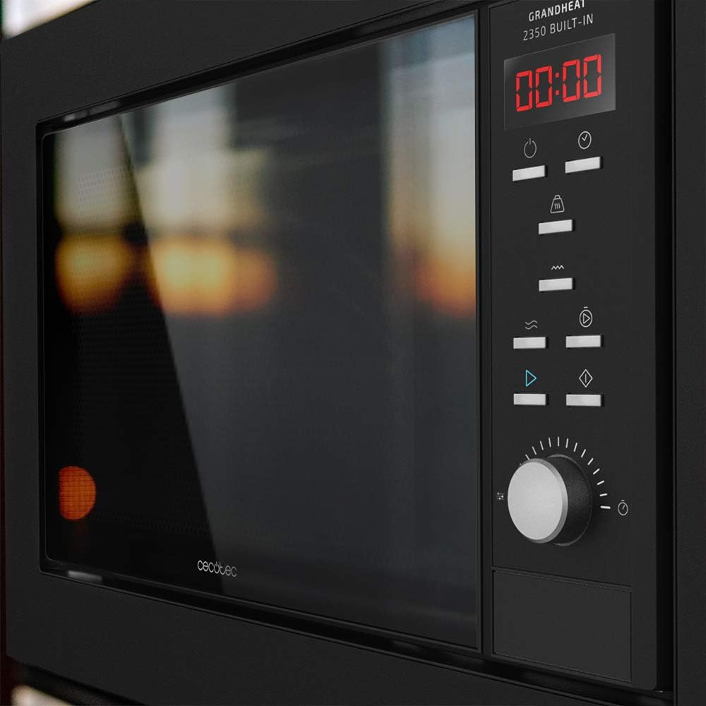 Cecotec Digitale und einbaubare Mikrowelle mit 23 Liter mit Grill GrandHeat 2350 Built-In Black. 900