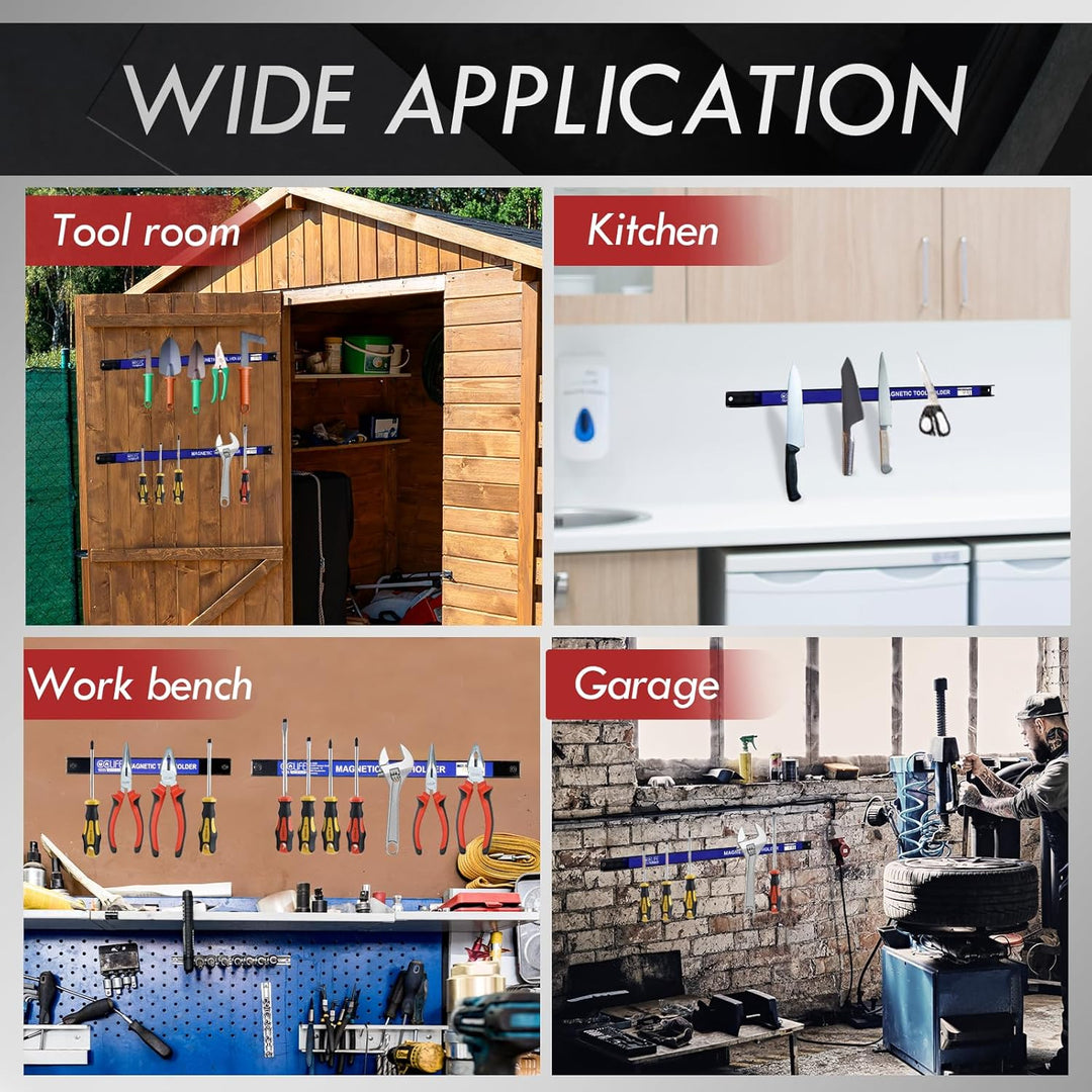CCLIFE 4tlg Magnetleiste Werkzeug 37cm & 23cm MAX 52KG Magnetschiene Magnetisch Werkzeugleiste für W