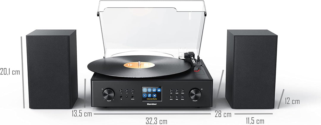 Karcher MC 8000DI Kompaktanlage mit Internetradio / DAB+ Radio und integriertem Plattenspieler - MP3