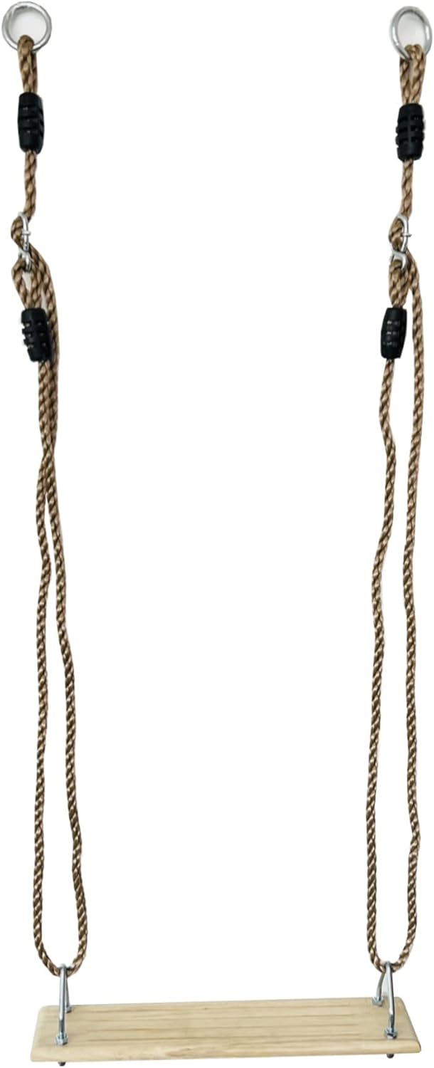 3in1 Schaukelset, Turnringe + Holztrapez + Schaukelbrett incl. Seilset zum Einhängen (Turngeräte Set