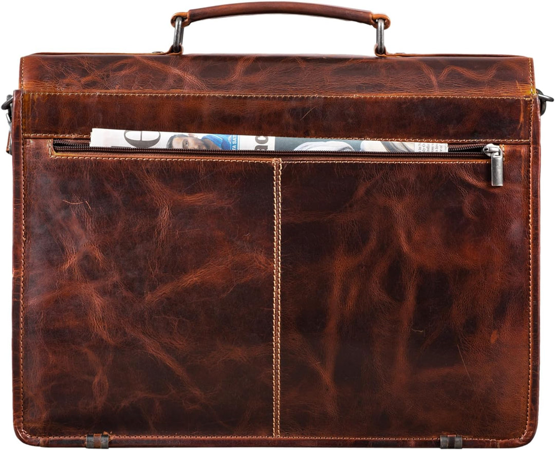 STILORD 'Miguel' Klassische Leder Aktentasche Schwarz Herren grosse Businesstasche Arbeit Bürotasche