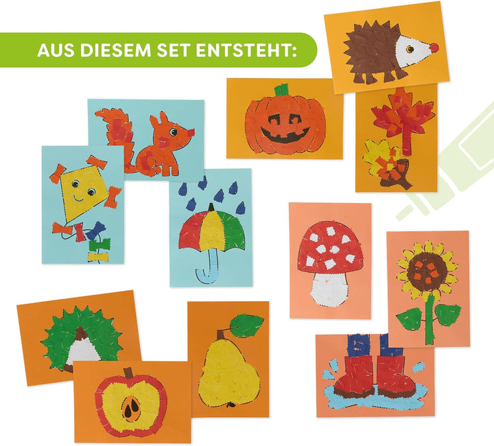 HABA Sachenmacher Bastelset Herbst für Kinder ab 3 Jahren – Kinder-Bastelsets mit Papier, Kleben & F