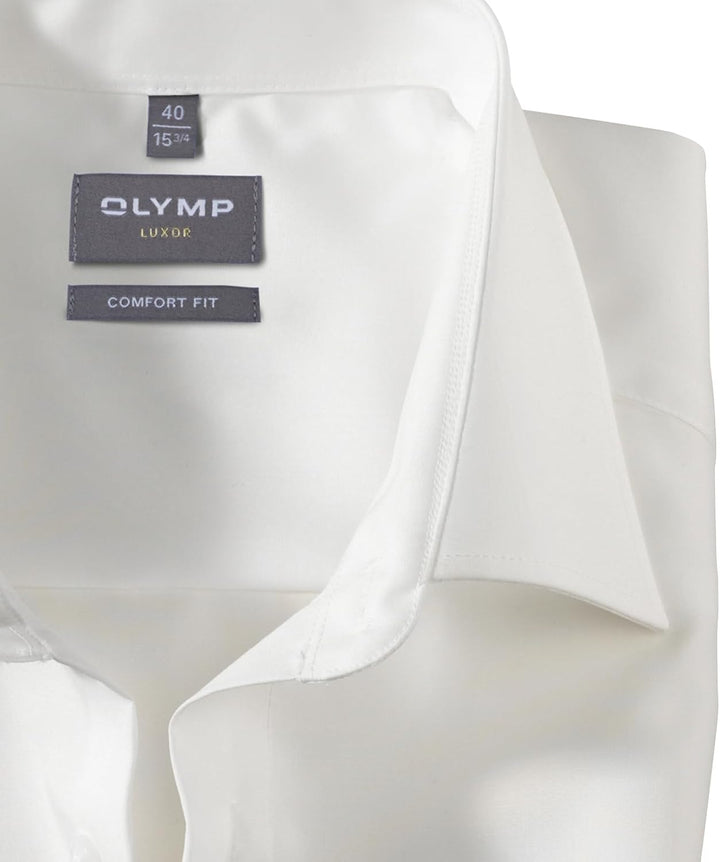 OLYMP Herren Businesshemd Langarm Luxor,Einfarbig,Comfort fit,New Kent 39 Beige 21, 39 Beige 21