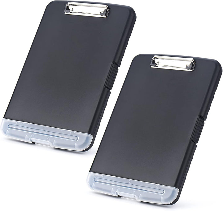 ZCZN Klemmbrett a4 mit Deckel, 2 Stück Schreibbrett mit Aufbewahrung, Kunststoff-Schreibbrett für Sc