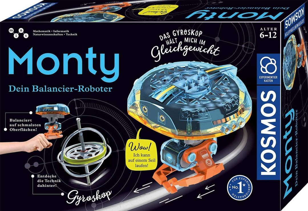 KOSMOS 621025 Monty - Dein Balancier-Roboter, Entdecke wie ein Gyoroskop funktioniert, lass Monty au