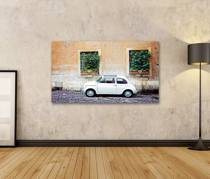 islandburner Bild auf Leinwand FIAT 500 Geparkt In Rom Italien Bilder Wandbilder Poster Leinwand 100