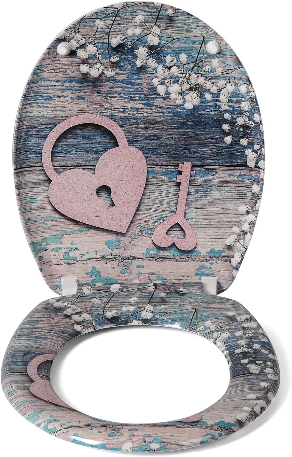 WOLTU WC Sitz mit Absenkautomatik,Toilettensitz Motiv,Toilettendeckel aus Duroplast,Stable Klodeckel