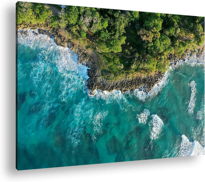 deyoli Küste am Meer Format: 80x60 cm als Leinwandbild, Motiv fertig gerahmt auf Echtholzrahmen, Hoc