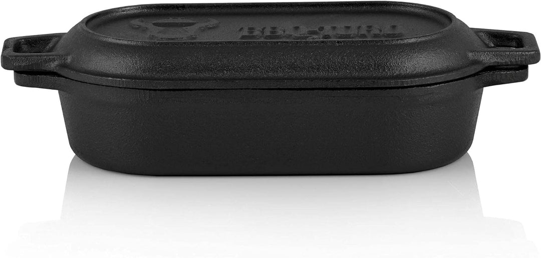 BBQ-Toro Gusseisen Bräter | 1 Liter - 29 x 12,5 x 5,5 cm | bereits eingebrannt - preseasoned | Dutch