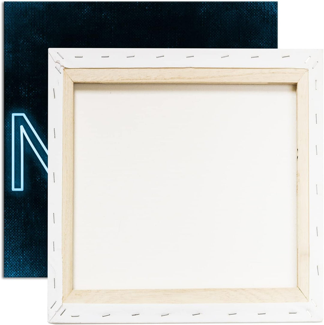 deyoli NEON Schriftzug Format: 70x70 Effekt: Monocrome Blau als Leinwandbild, Motiv fertig gerahmt a