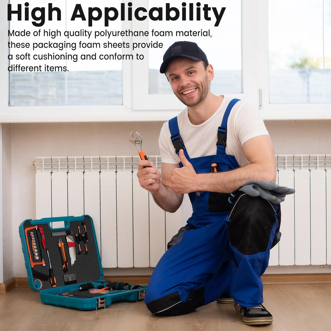 Pameil 4 Stück 400 x 300 x 50 mm Schaumstoff Zuschnitt Rasterschaumstoff - Werkzeugkoffer Kamerakoff