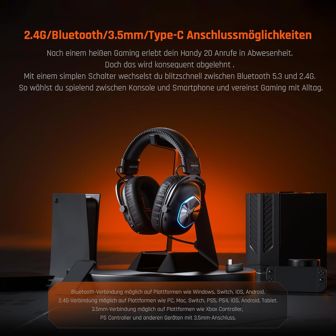 Black Shark BIGBIG Won Gaming-Headset, Surround Sound, Noise Cancelling, Bügelmikrofon mit Flip-Stum