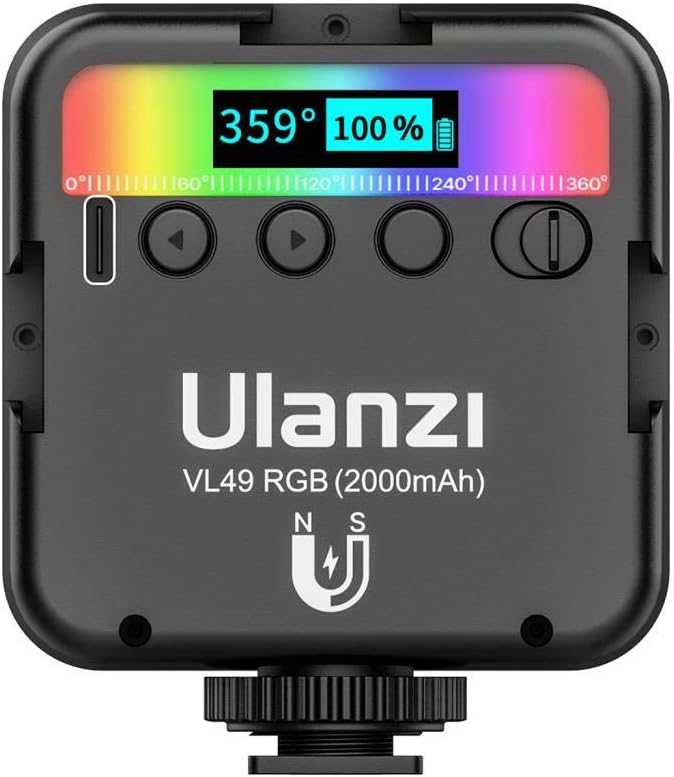 Ulanzi VL49 RGB Mini Multi Color LED Videolampe für Smartphone und Kamera Fülleuchte mit einstellbar