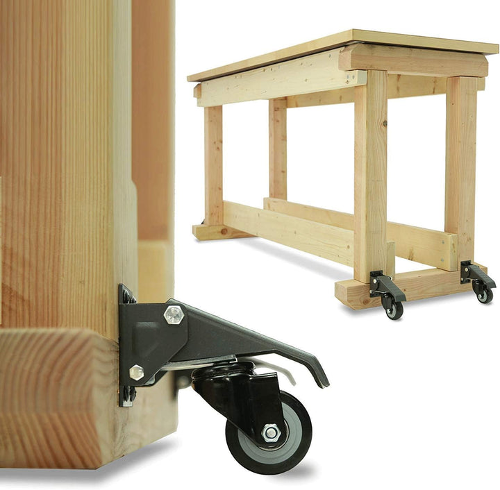 GBL - 4 Werkbank Rollen - Heberollen für Werkbank - Lenkrollen mit Bremse 225KG - Stahlblech Möbelro