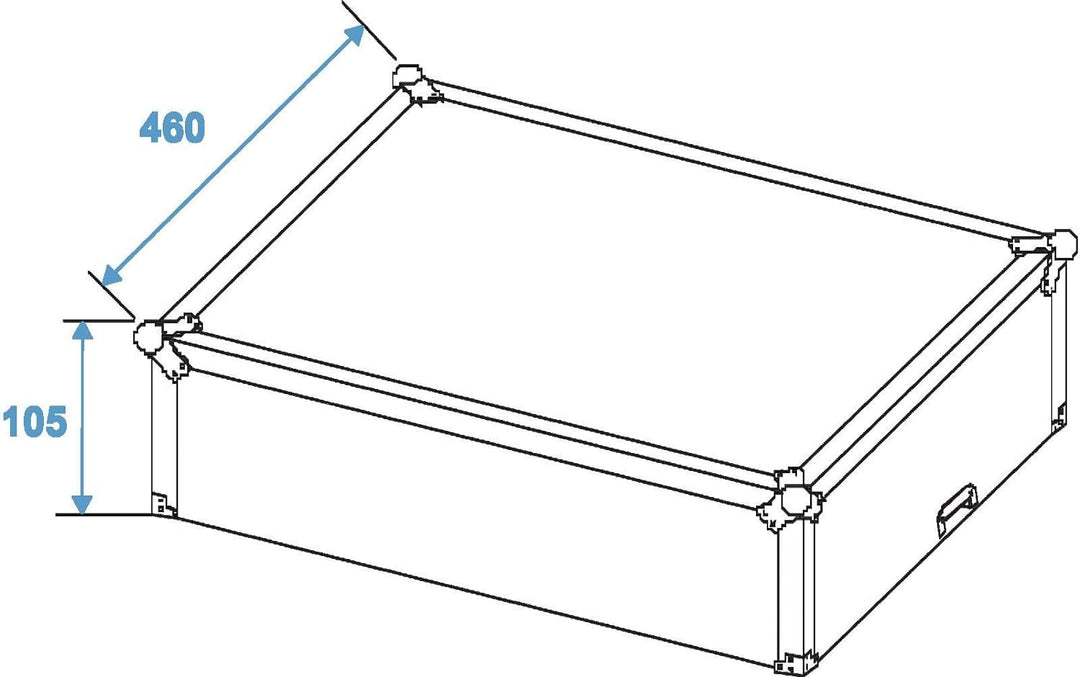 ROADINGER Mixer-Case Profi MCB-19, schräg, sw, 8HE | Flightcase für 483-mm-Geräte (19")