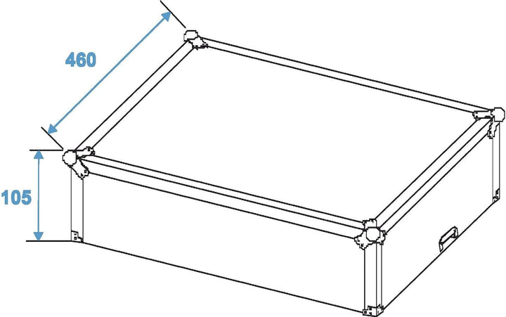ROADINGER Mixer-Case Profi MCB-19, schräg, sw, 8HE | Flightcase für 483-mm-Geräte (19")