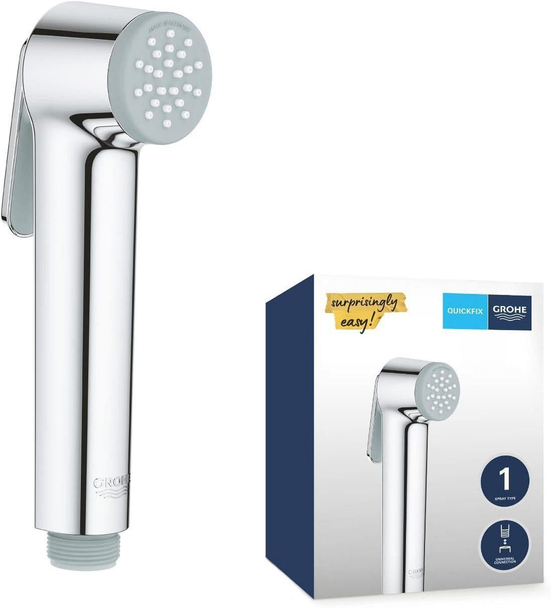 GROHE Vitalio - Handbrause (1 Strahlart, mit Druckknopf), chrom, 26351000 Handbrause Single