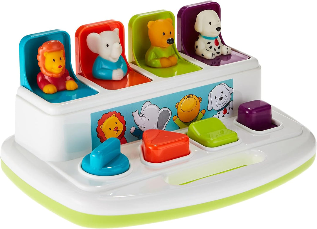 Battat Baby Spielzeug Motorikspielzeug – Pop Up Activity Center mit Tieren – Lernspielzeug mit Taste
