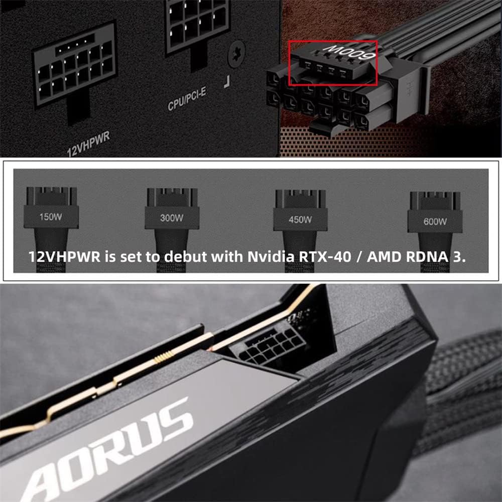 cablecc 12VHPWR ATX3.0 PCI-E 5.0 Power Modular Kabel Stecker zur weiblichen Verlängerung nach unten