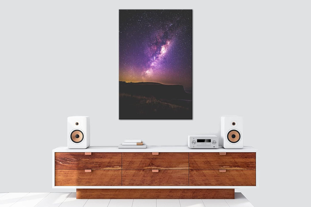 deyoli unsere magische Galaxie am Nachthimmel Format: 80x60 als Leinwandbild, Motiv fertig gerahmt a