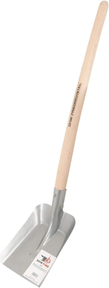 SHW-FIRE Schaufel für Keller und Randbereiche - aus robustem Stahlblech - Holzstiel 70cm - universel