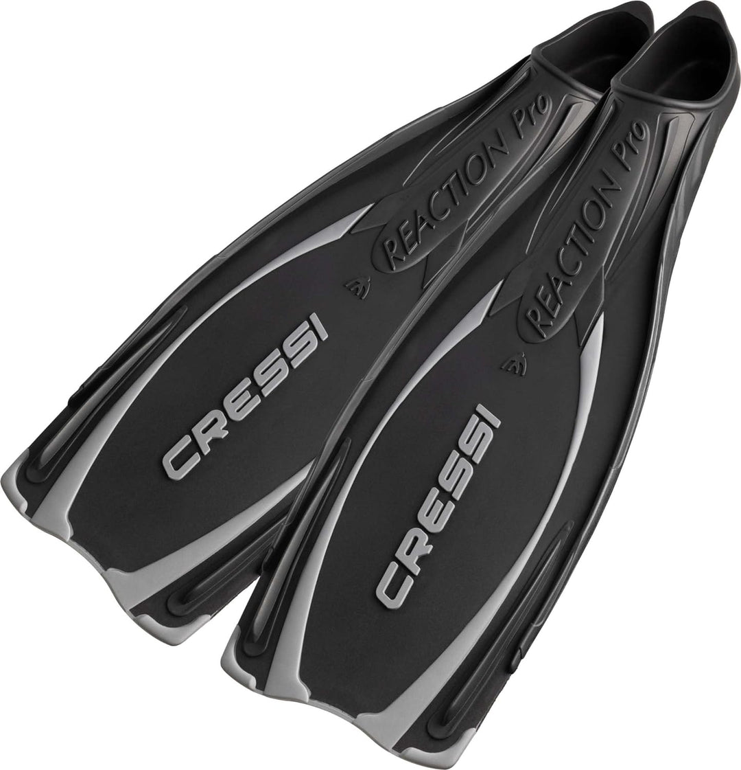 Cressi Reaction Pro Fins - Flossen zum Tauchen, Freitauchen und Schnorcheln, Adult Unisex 36/37 Schw