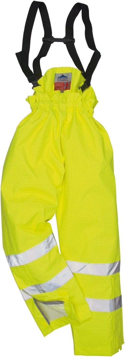 Portwest Bizflame Hi Vis Antistatik Safety Regenhose (Small) (Gelb) S Gelb, S Gelb