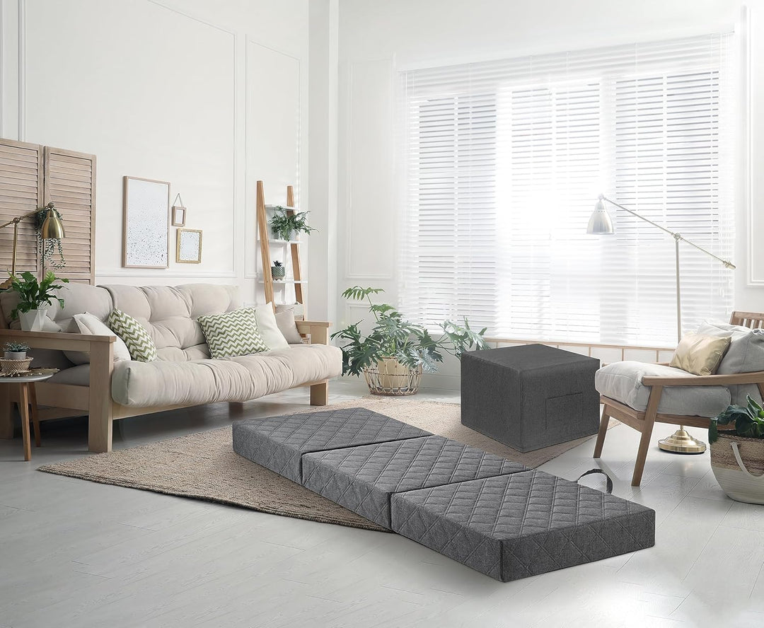 Traumnacht Gästematratze de Luxe mit hochwertiger Viscoauflage und moderner Husse, 75 x 195 x 14 cm,