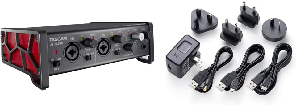Tascam US-2X2HR USB-Audio-/MIDI-Interface (2 Eingänge, 2 Ausgänge) & PS-P520U Netzteil US-2x2HR Bund