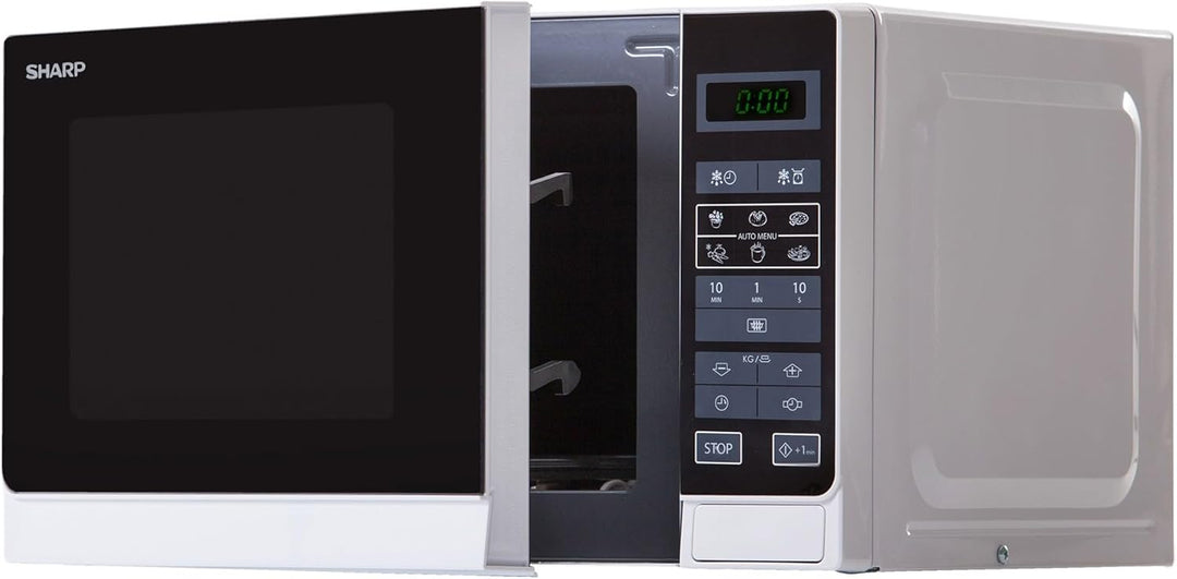 Sharp R242INW Solo-Mikrowelle / 20 L / 800 W / 5 Leistungsstufen / 8 Automatikprogramme / Gewicht- u