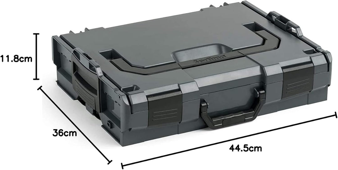 Sortimentskasten Kunststoff klappbar | L BOX 102 inkl. Insetboxenset B3 + Deckenpolster | Sortierbox