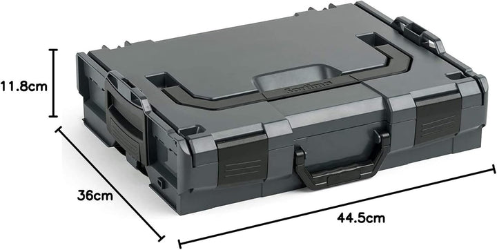 Sortimentskasten Kunststoff klappbar | L BOX 102 inkl. Insetboxenset B3 + Deckenpolster | Sortierbox