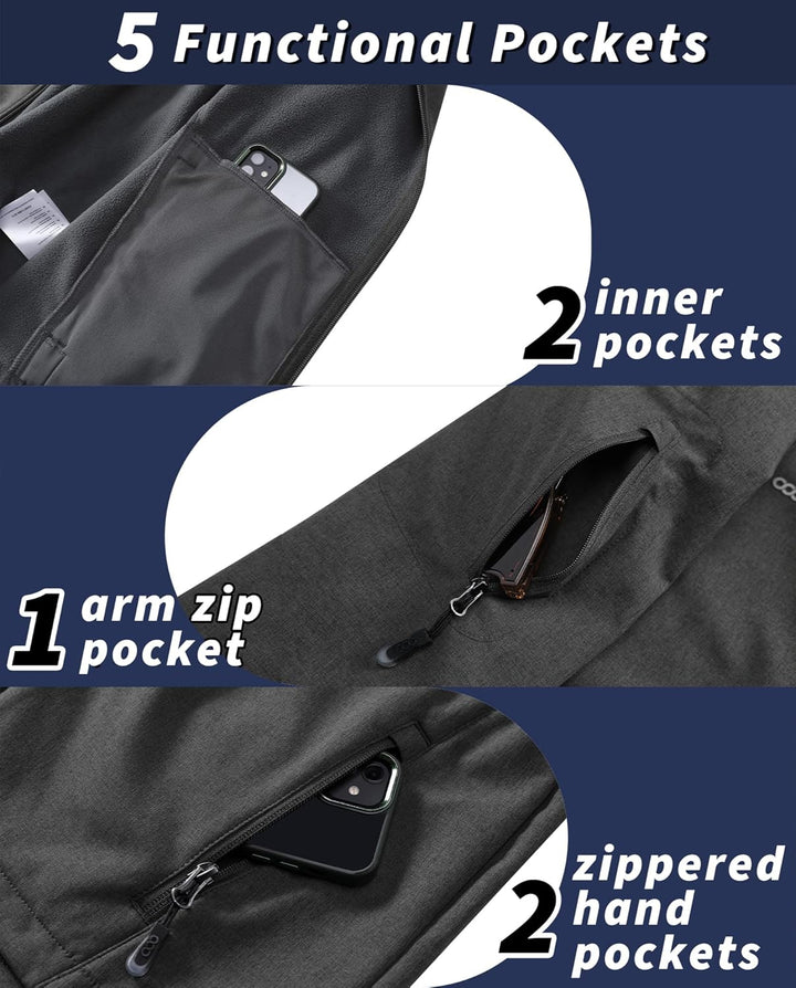 33,000ft Jacke Herren Wasserdichte Atmungsaktiv Softshelljacke - Übergangsjacke Winddichte Regenjack