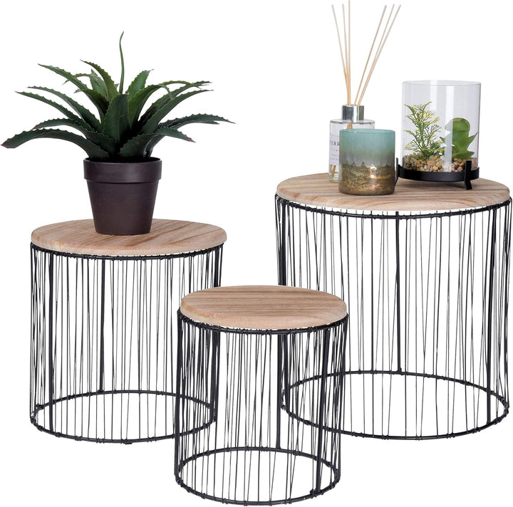 Pflanzenständer 3er Set - Deko Blumenhocker Blumenständer Pflanzenhocker Blumentopfständer Beistellt