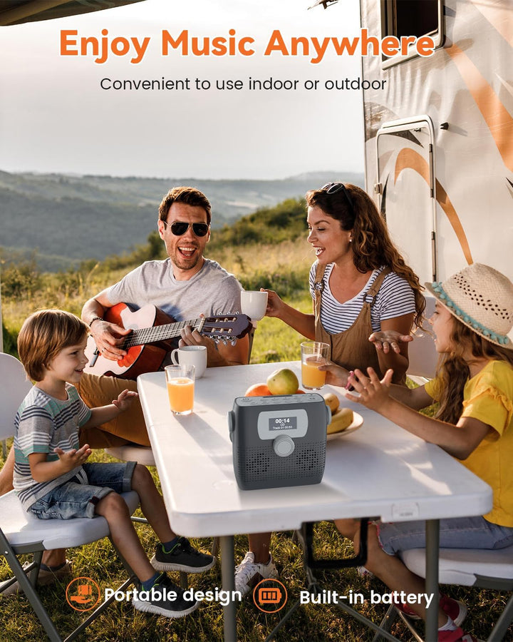 NEU 2024 Tragbarer CD Player mit Radio FM, MONODEAL Bluetooth Boombox CD Player mit Lautsprecher, Wi