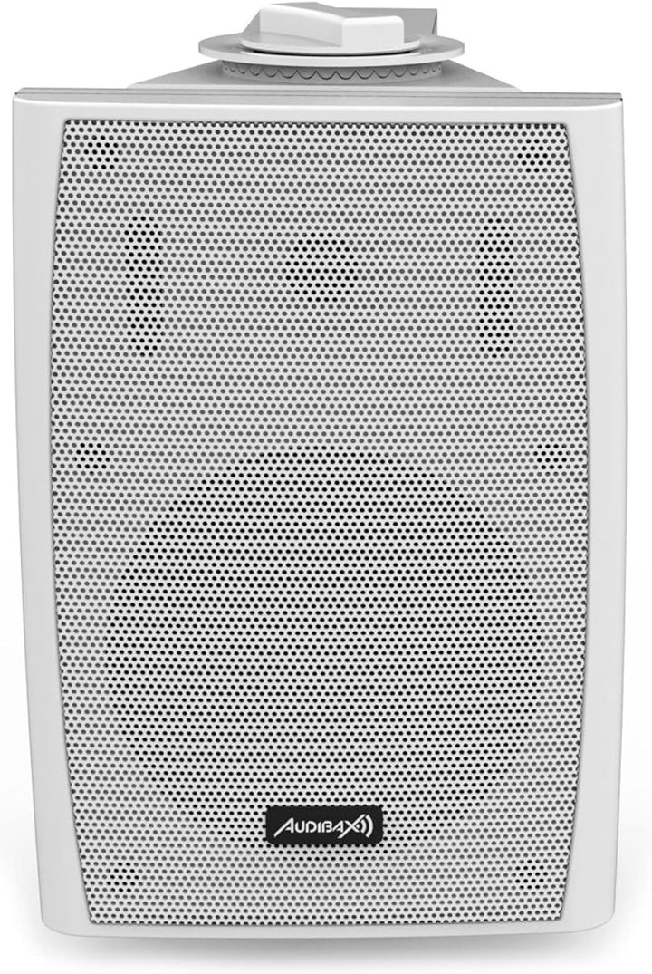 Audibax Elipse 4 Altavoces HiFi Estantería/Pared 2 Vías Con Soportes de Pared. Blancos Pareja