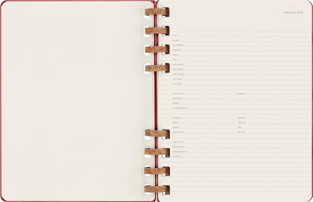 Moleskine Undatierter Monatsplaner, 12-Monats-Spiralplaner mit Festem Einband, Grösse: XL 20 x 25 cm