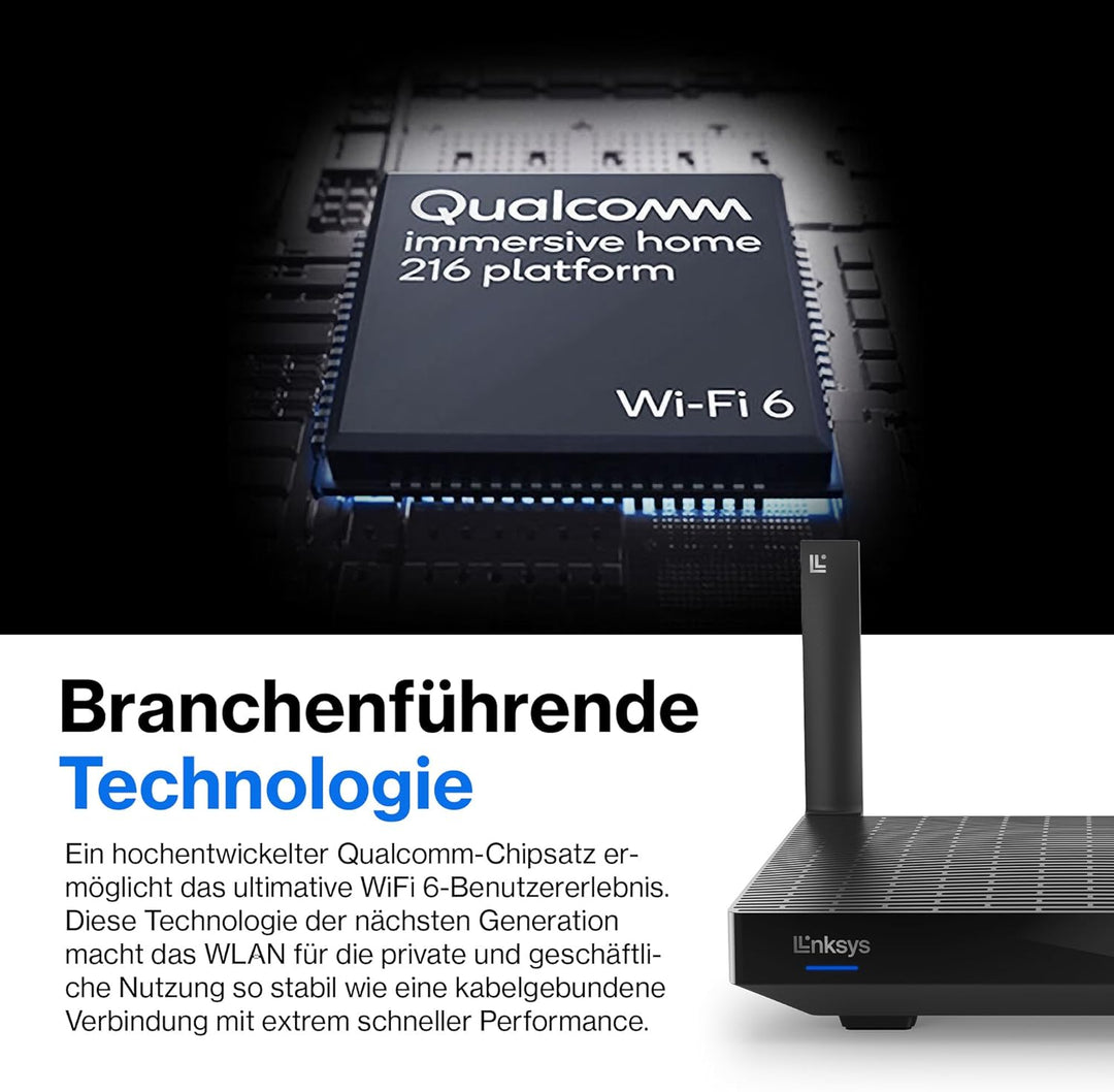 Linksys Hydra 6 Dual-Band WiFi 6-Mesh-Router (AX3000) – Gaming-Router mit bis zu 3,0 Gbit/s, unterst
