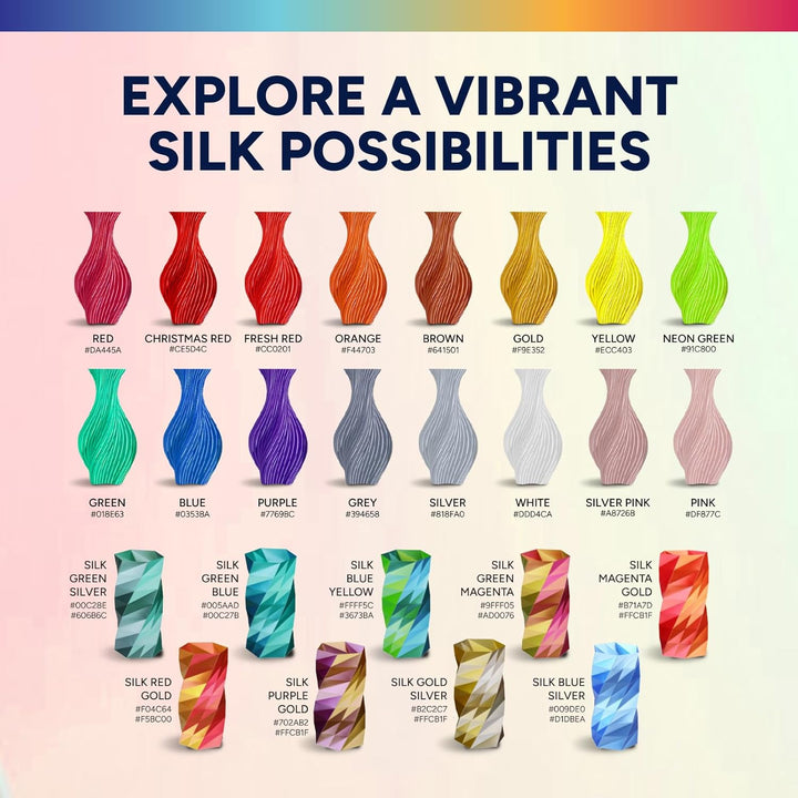 OVERTURE Silk PLA Zweifarbig Filament 1.75mm für 3D Drucker, 1kg Spule (2.2lbs), Massgenauigkeit +/-