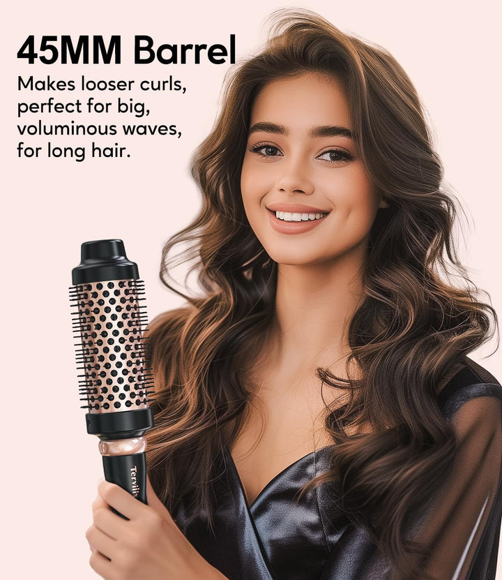Terviiix Thermal Brush Set 3-in-1, One Temp 200℃ Heisse Bürste für mittleres bis dickes und grobes H