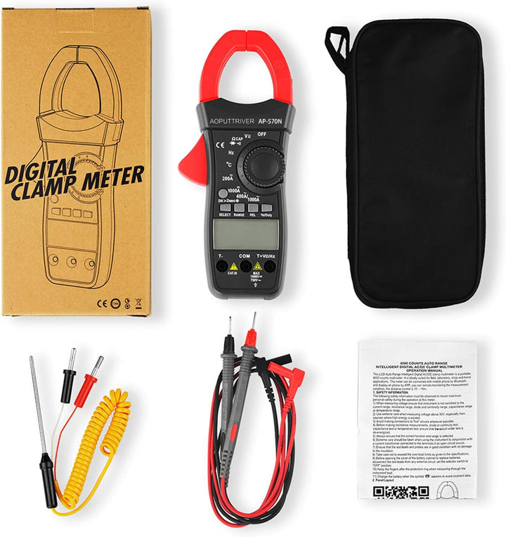Clamp Meter AP-570N TRMS 6000 Counts Strommesszange AC DC-Strommesszange mit automatischer Reichweit