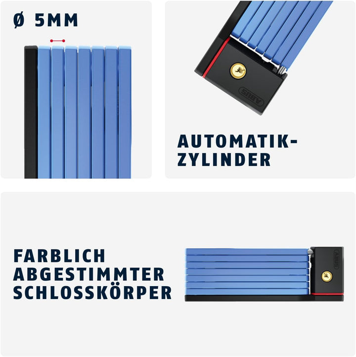 ABUS Faltschloss Bordo uGrip 5700K SH mit Halterung - Fahrradschloss mit 5 mm starken Stäben - ABUS-