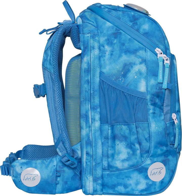 BECKMANN, Schulrucksack-Set Active Air FLX, 6-teilig, Grundschule, inkl. Regenüberzug, 22L Ocean, Oc